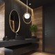Lampa do łazienki prz lustrze złota z mleczno białą kulą Milano gold