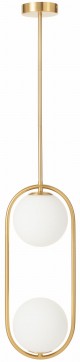 Lampa wisząca złota Milano Ring Double mleczna kula
