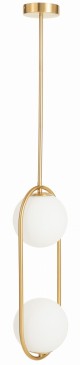 Lampa wisząca złota Milano Ring Double mleczna kula