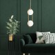 Lampa do salonu złota z mlecznobiałymi kulami Milano ring