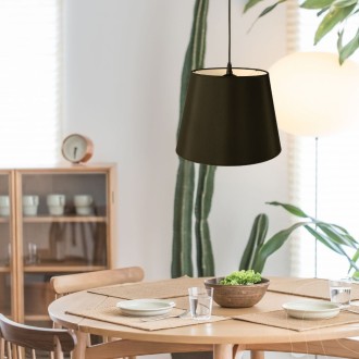Lampa wisząca Hampton z abażurem czarny duży stożek