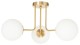 Lampa sufitowa złota Milano żyrandol 3 klosze mleczne kule