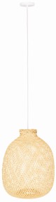 Lampa wisząca biała BOHO bambusowa 30cm BMB04