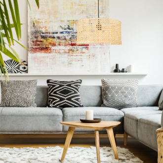 Lampa wisząca BOHO czarna rattanowa plecionka 40cm RTN01