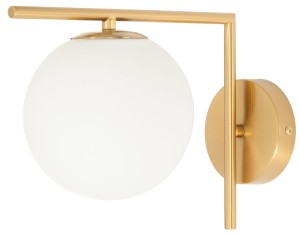 Kinkiet złoty Milano Sun mleczna kula
