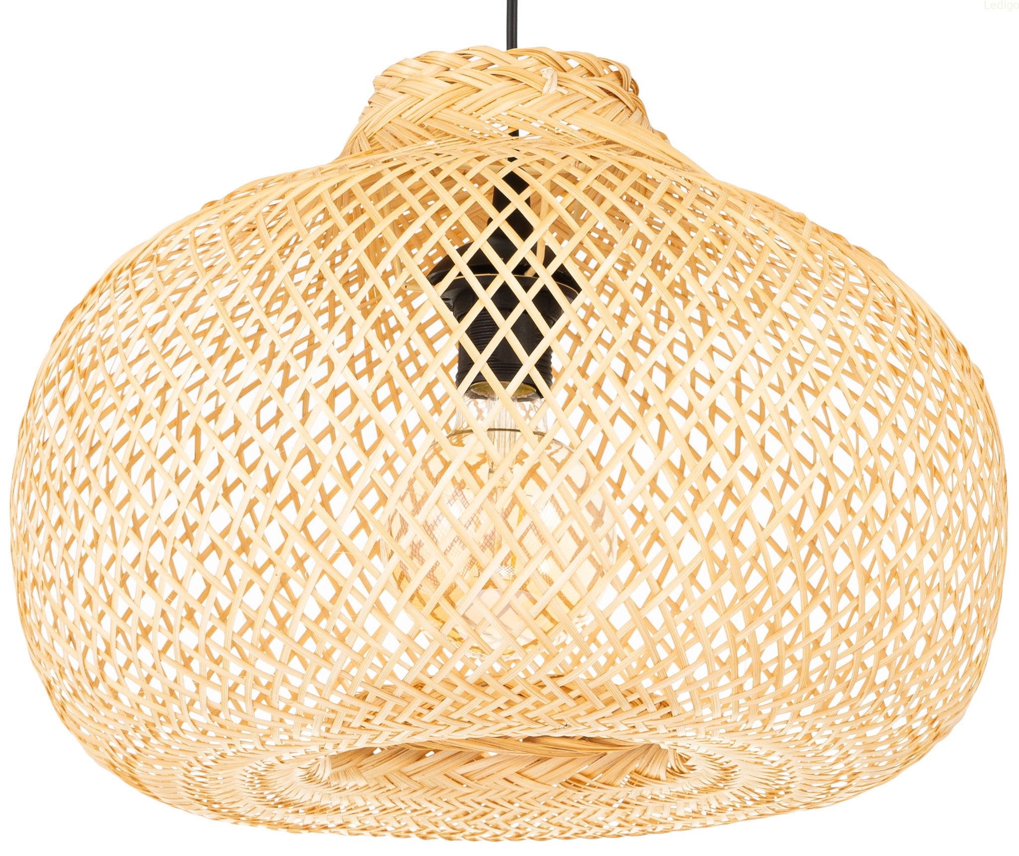 Lampa wisząca czarna BOHO bambusowa 40cm TH04