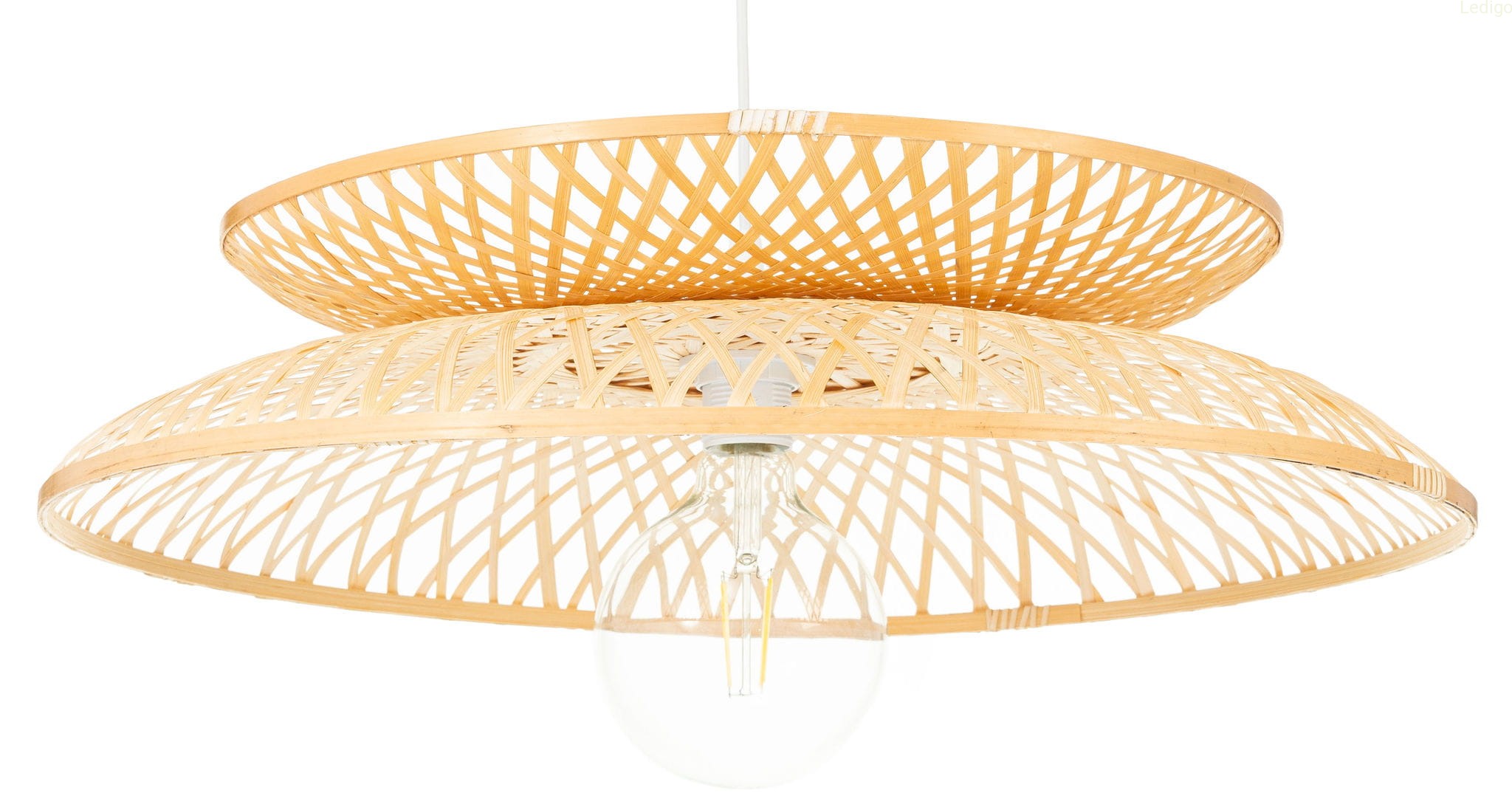 Lampa wisząca biała BOHO bambusowa 60cm TH07