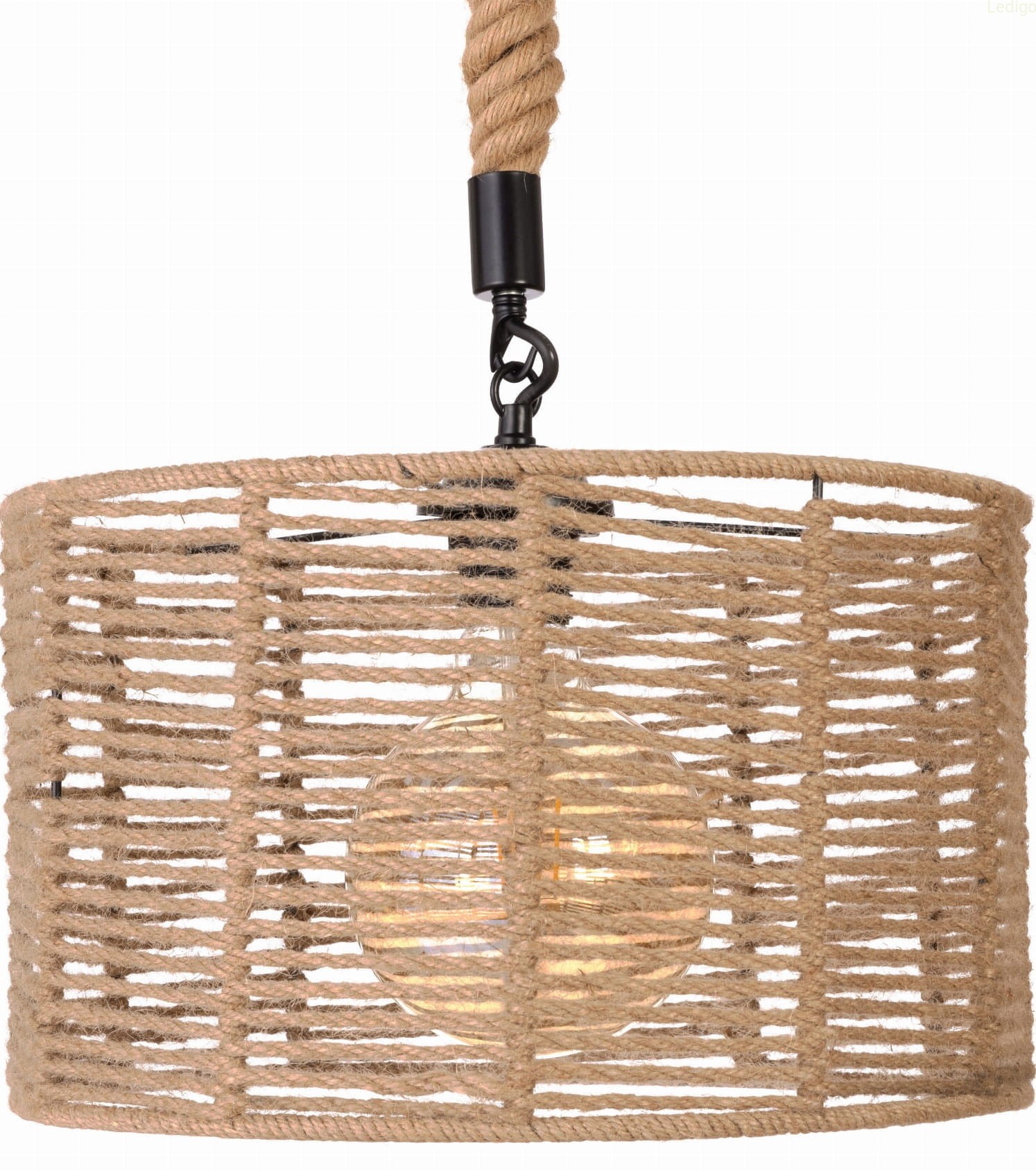 Lampa wisząca jutowa WALEC boho