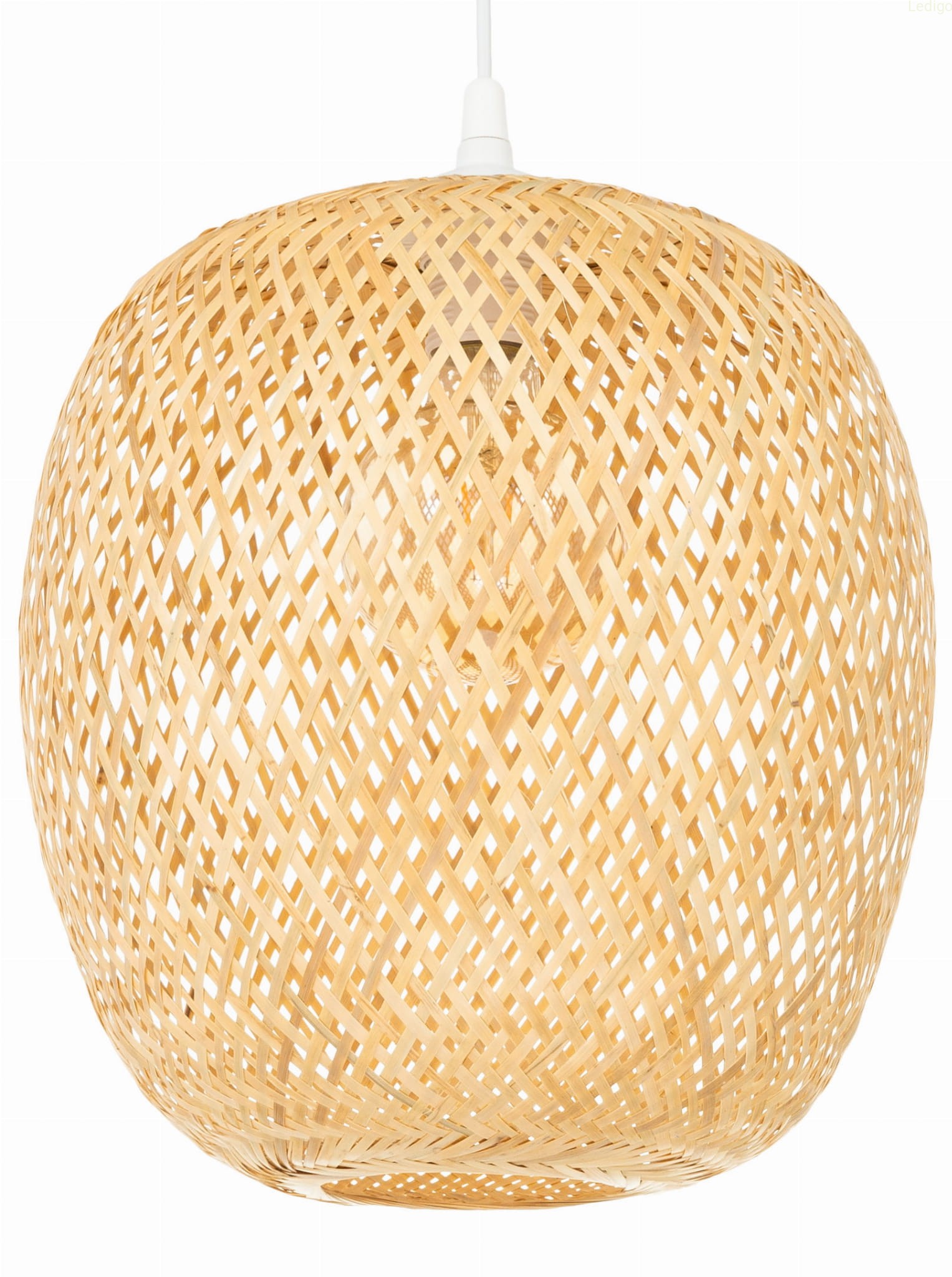 Lampa wisząca czarna BOHO bambusowa 30cm TH11