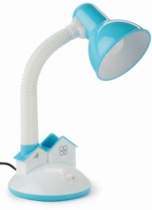 Lampka biurkowa dziecięca domek niebieska 