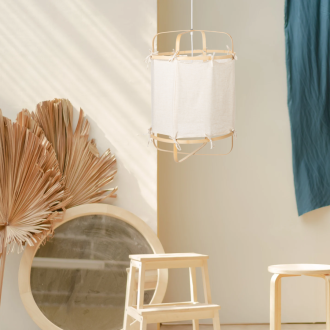 Lampa wisząca BOHO lniana LINEN TH01 45 cm