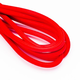 Przewód w oplocie kabel z wtyczką 3m czerwony