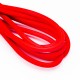 Przewód w oplocie kabel z wtyczką czerwony