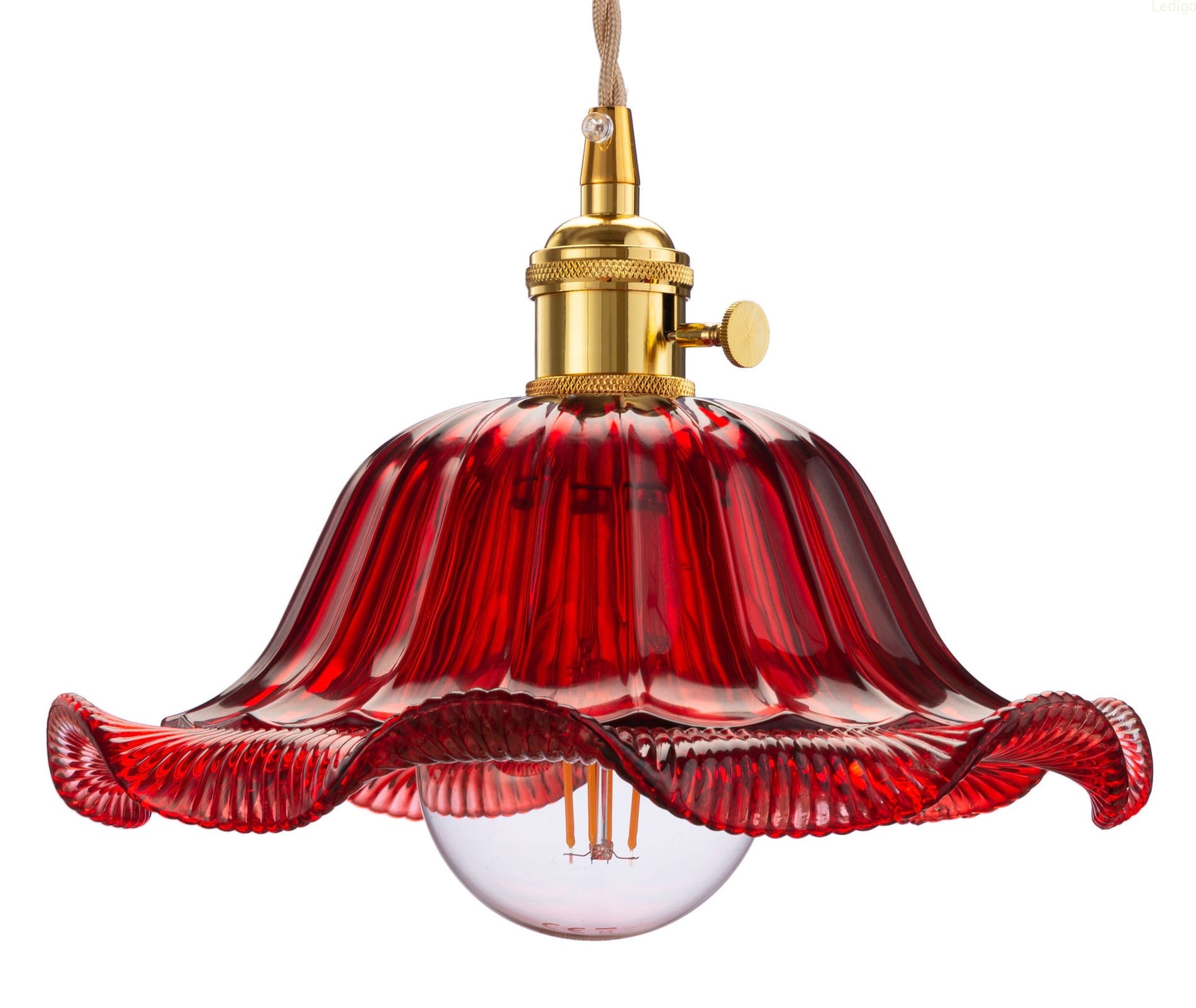 Czerwona lampa wisząca szklana flower.jpg