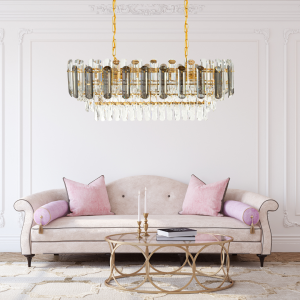 Lampa kryształowa luksusowa żyrandol Luxury Gold Grey WSC023