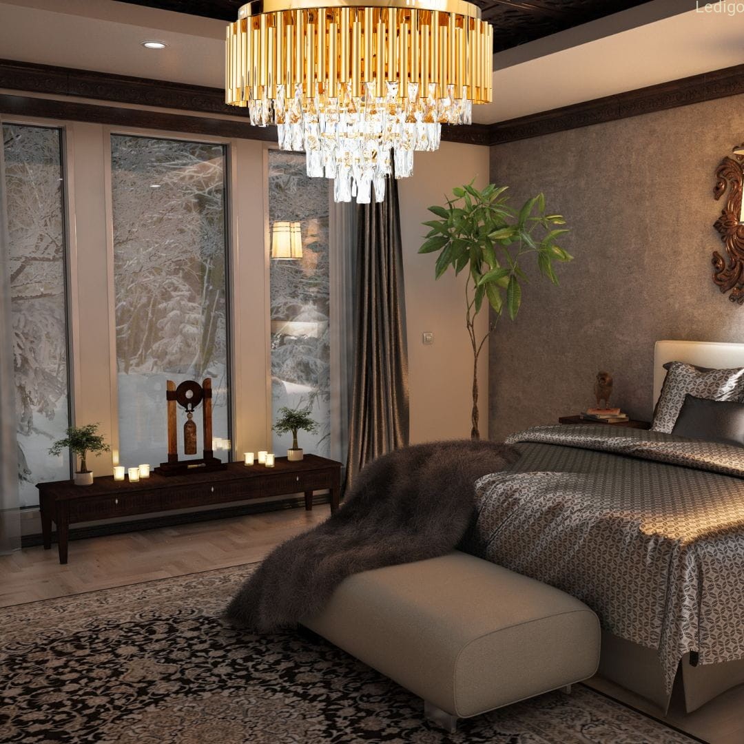 Lampa kryształowa WSC013 żyrandol gold