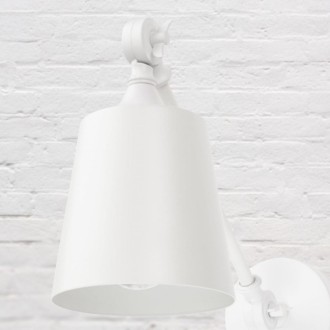 Kinkiet regulowany Rustic biały klosz stożek