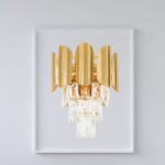 Kinkiet ścienny luksusowy kryształowy Luxury WSC018 Złoty
