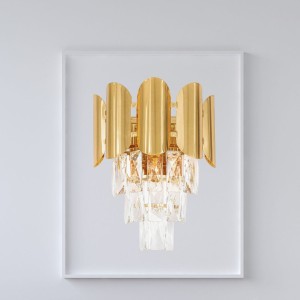 Kinkiet ścienny luksusowy kryształowy Luxury WSC018 Złoty