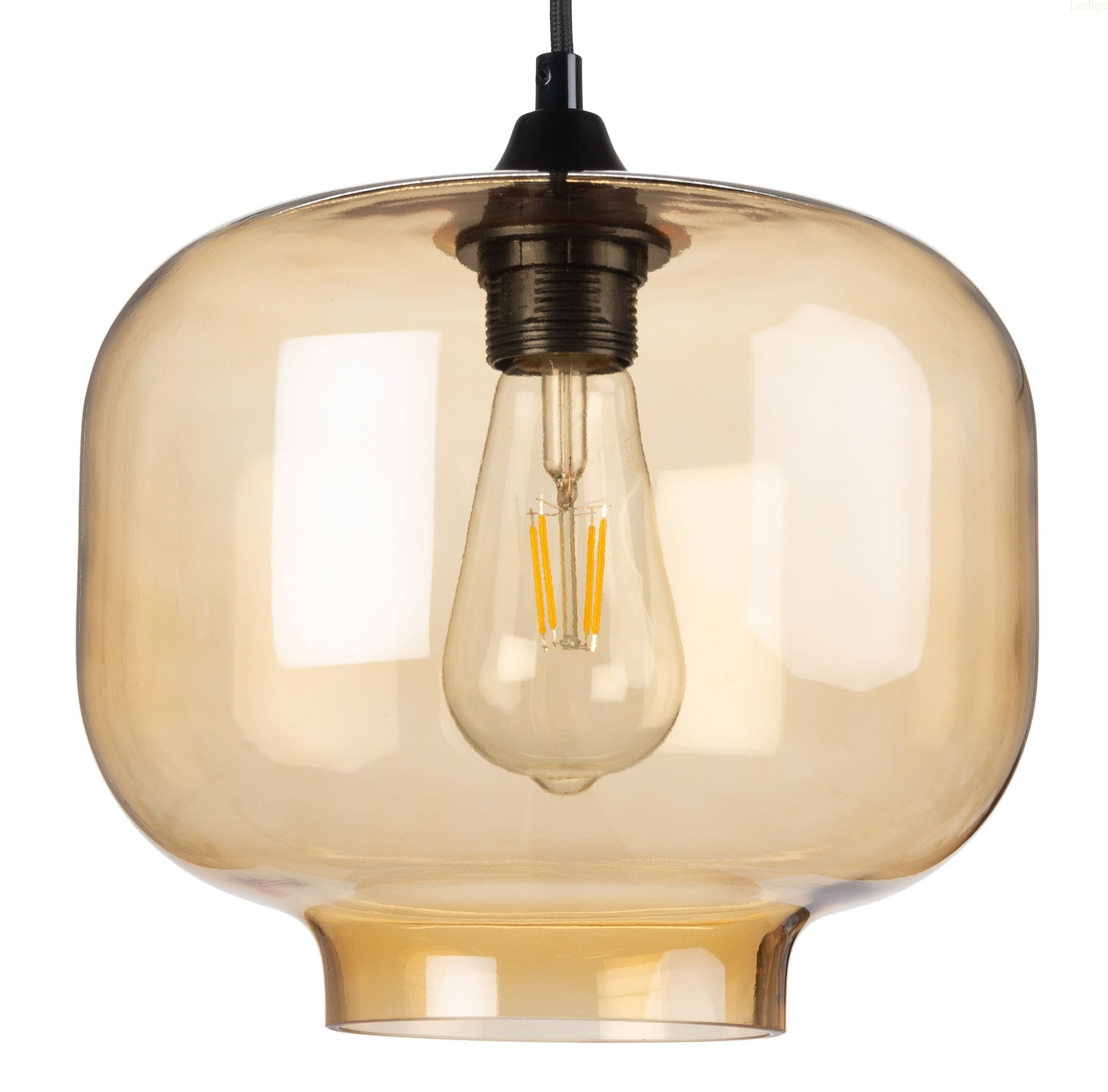 Lampa sufitowa wisząca szklana bursztynowa Cairo 2