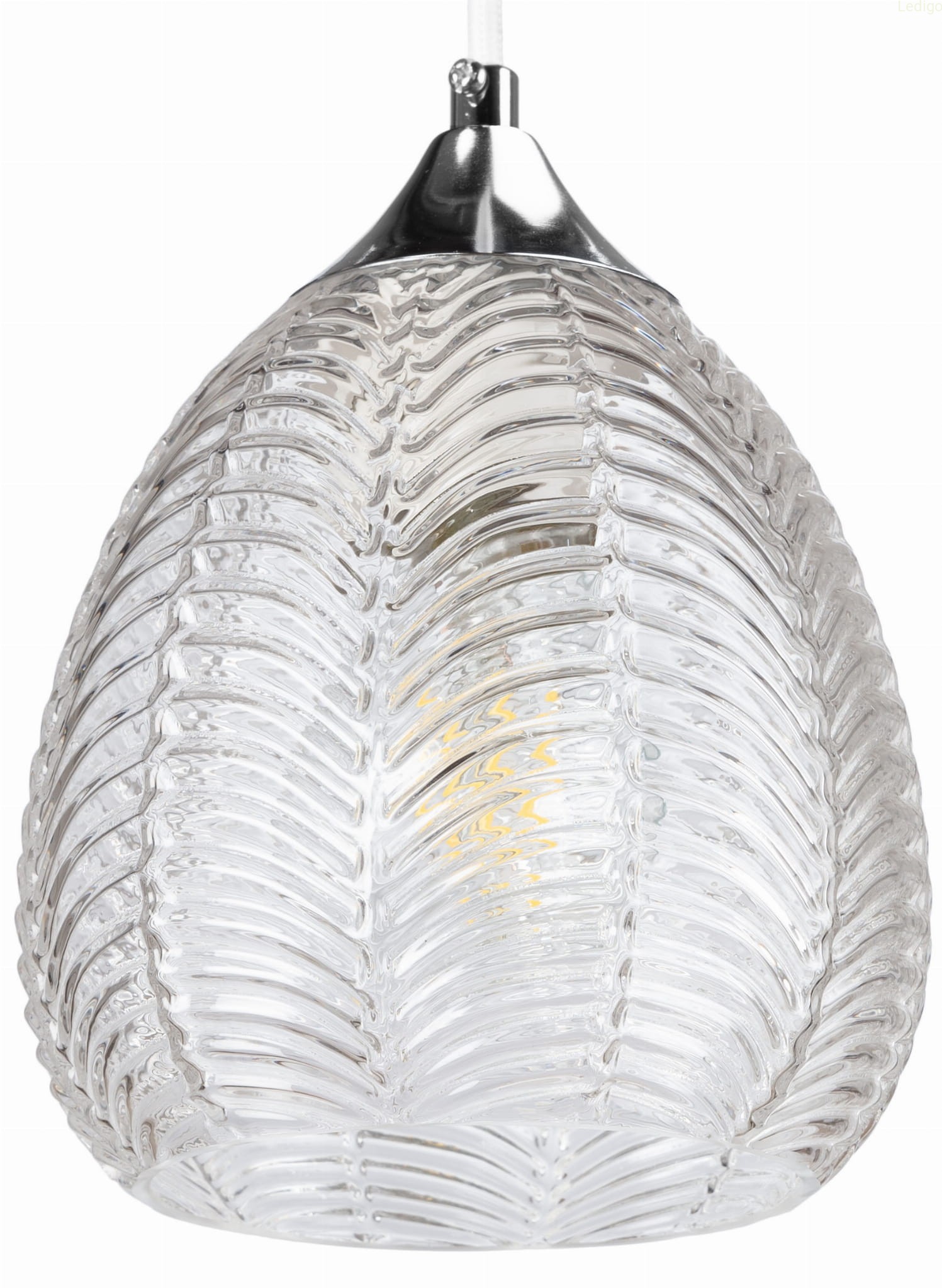 Lampa wisząca szklana przezroczysta biała EP26P3