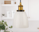 Lampa wisząca szklana kubełek mleczna biała