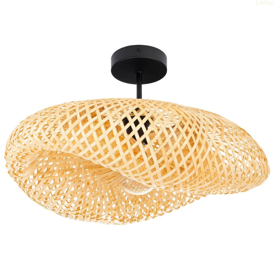 Lampa sufitowa bambusowa plecionka czarna NUSA 60cm