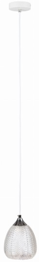 Lampa wisząca szklana przezroczysta biała EP26P3