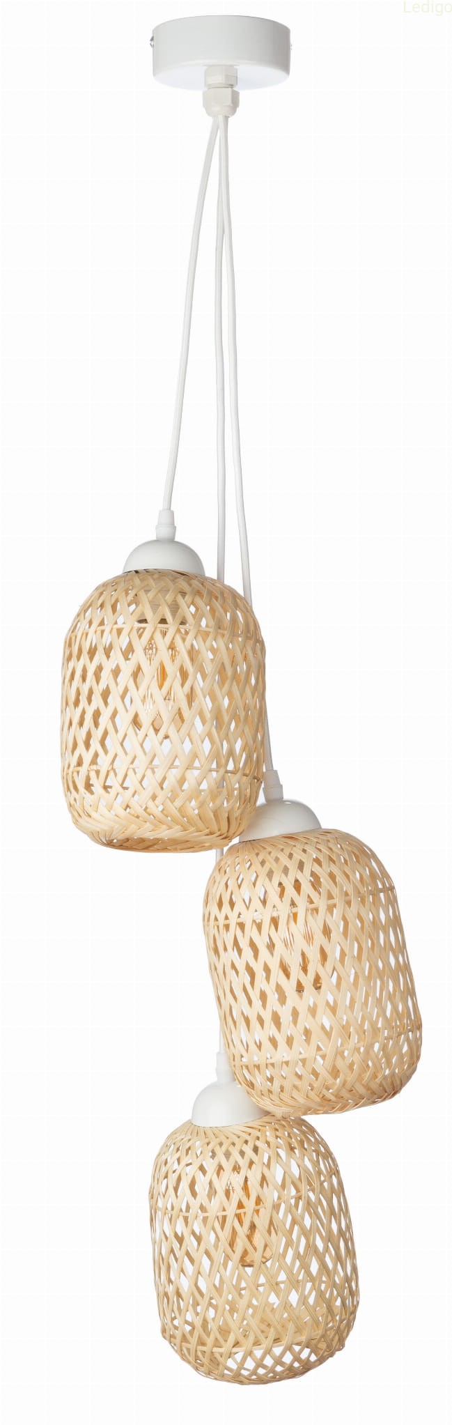 Lampa wisząca biała TRIO bambus