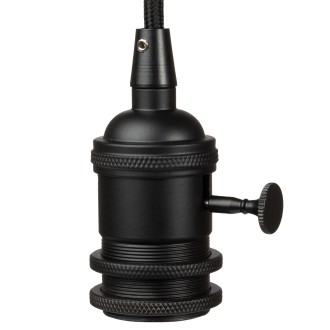 Lampa wisząca zawieś z oprawą włącznik on/off  czarna E27