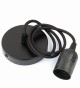 Lampa wisząca zawieś z oprawą plastikową czarna do lampy E27