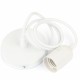 Lampa wisząca zawieś z oprawą plastikową biała do żarówki E27