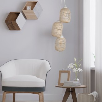 Lampa wisząca biała TRIO bambus