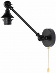 Kinkiet regulowany (stelaż) metalowy Rustic czarny z łańcuszkiem E27