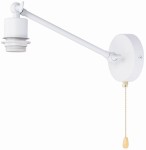 Kinkiet regulowany (stelaż)  metalowy biały E27 z łańcuszkiem