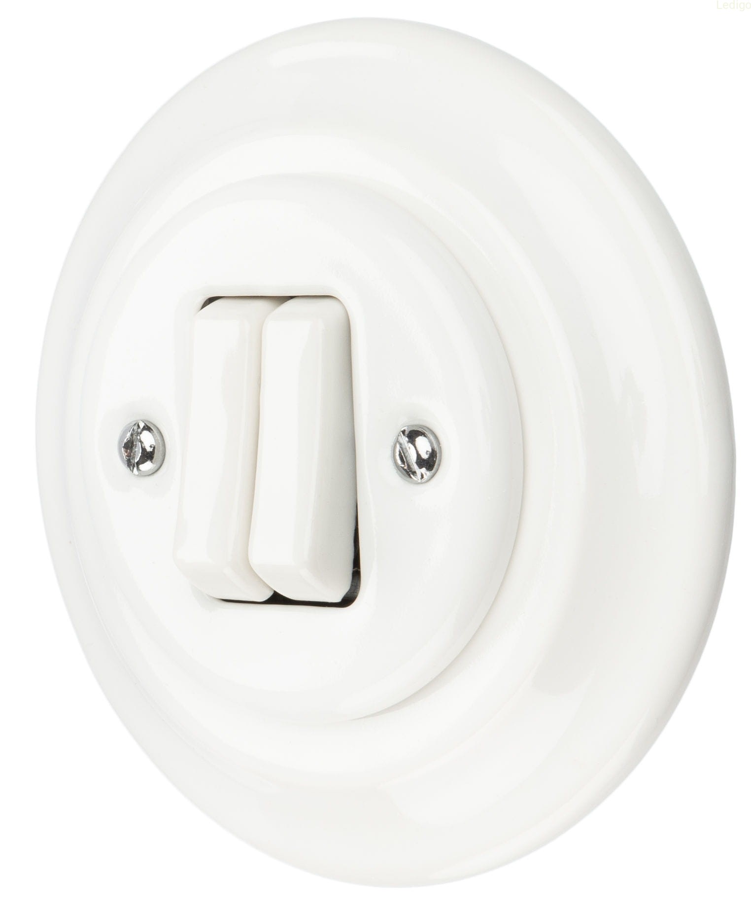 Włącznik podtynkowy ceramiczny żaluzjowy podwójny biały