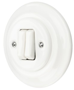Włącznik podtynkowy ceramiczny żaluzjowy podwójny biały