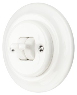 Włącznik podtynkowy ceramiczny dwutorowy podwójny biały