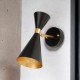 Kinkiet ścienny regulowany czarno - złoty nowoczesny FIT
