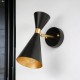 Kinkiet ścienny regulowany czarno - złoty nowoczesny FIT