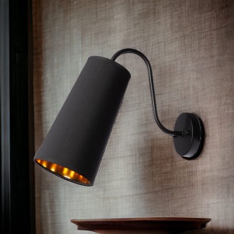 Kinkiet metalowy czarny na łuku LONG