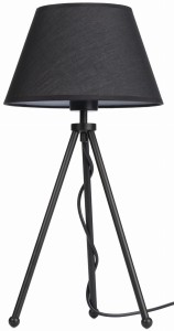 Lampa stojąca czarna NEPTUN Mini z czarnym abażurem Karo