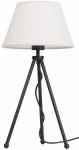 Lampa stojąca czarna NEPTUN Mini z lnianym abażurem Karo
