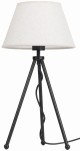 Lampa stojąca czarna NEPTUN Mini z lnianym abażurem Karo