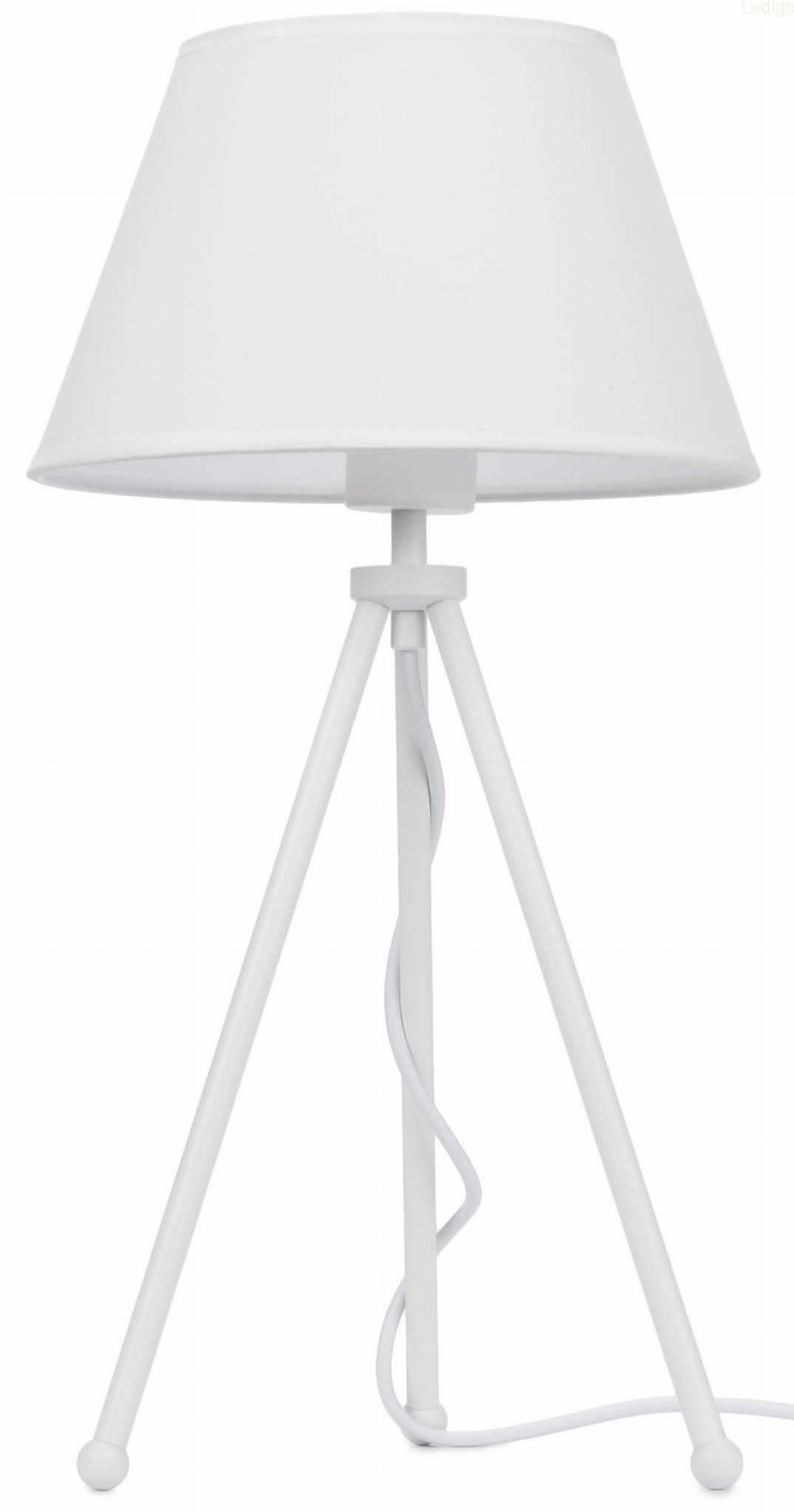 Lampa stojąca biała NEPTUN Mini z białym abażurem Karo