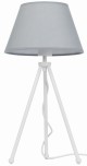 Lampa stojąca biała NEPTUN Mini z szarym abażurem Karo