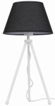 Lampa stojąca biała NEPTUN Mini z czarnym abażurem Karo