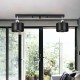 Lampa sufitowa listwa czarna podwójna metalowa