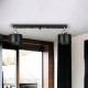 Lampa sufitowa listwa czarna podwójna metalowa