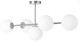 Lampa sufitowa Milano chrom mat 5 kloszy mleczne kule